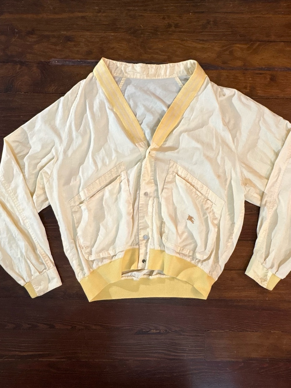 Burberrys vintage pale yellow jacket button front size 41